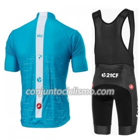 Conjunto Maillot + Culotte Corto con tirantes 2018 Team Sky N002